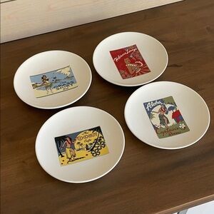 Pottery Barn Vintage Hawaiian Themed Plates